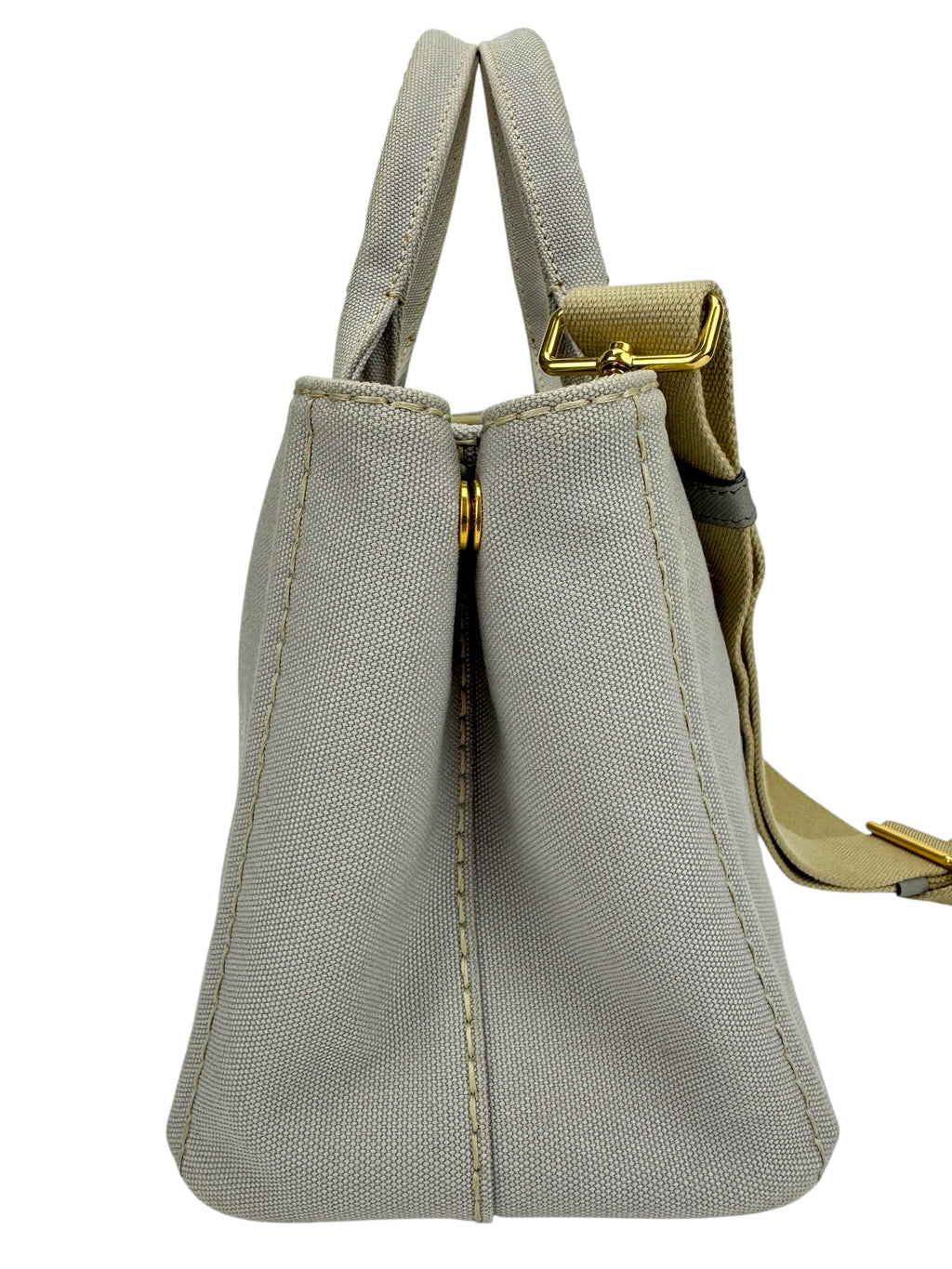 Prada Small Gray Canapa Tote