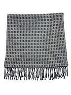 Fendi Grey and Black Zucchino Wool Scarf