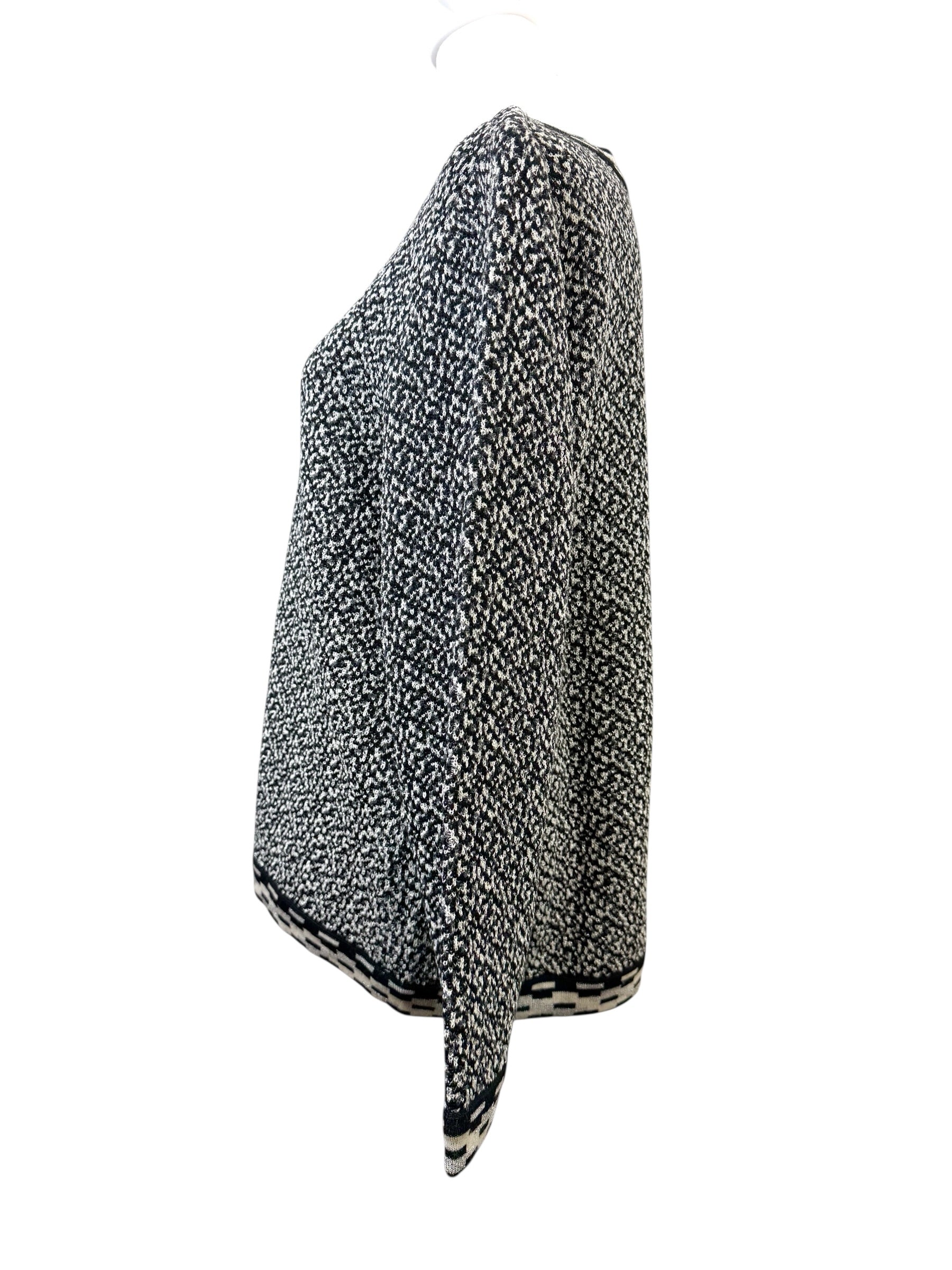 Yves Saint Laurent Black and White Cardigan Size L