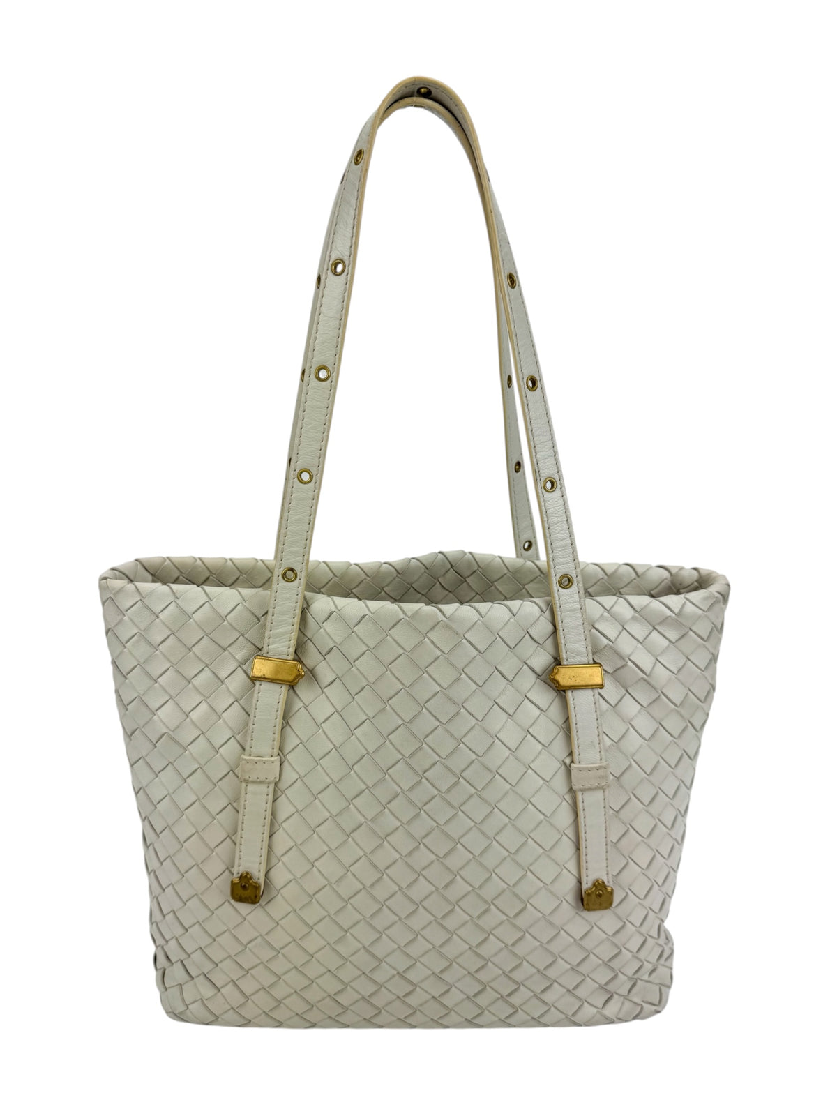 Bottega Veneta Ivory Intrecciato Tote Bag