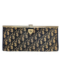 Christian Dior Vintage Blue Oblique French Lock Clutch