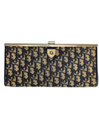 Christian Dior Vintage Blue Oblique French Lock Clutch