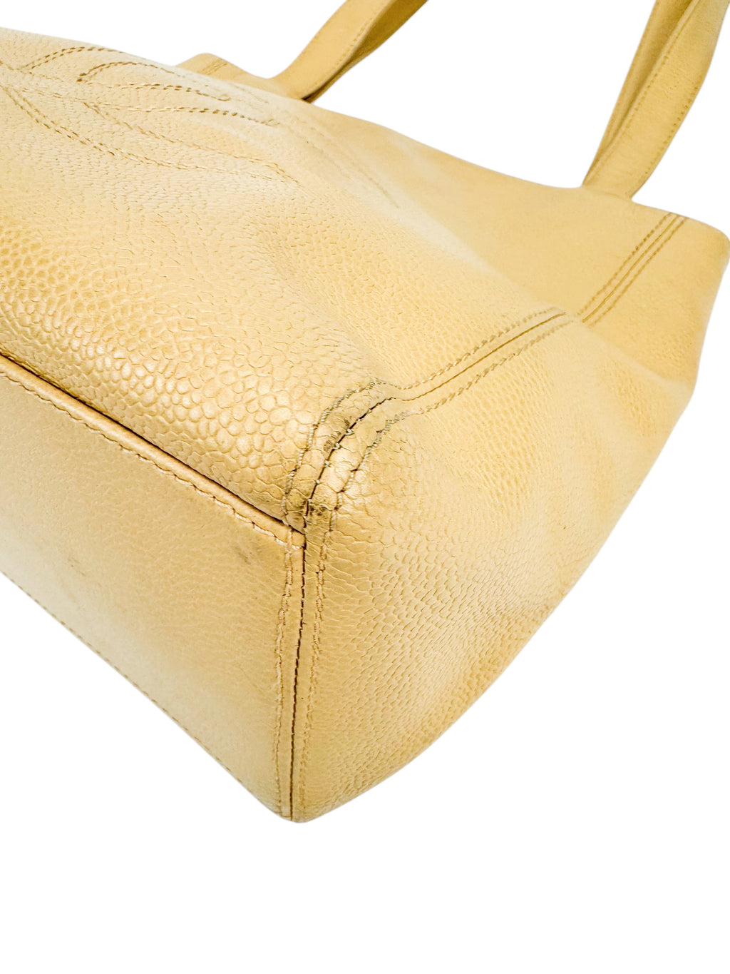 Chanel Vintage Beige Caviar Tote Bag