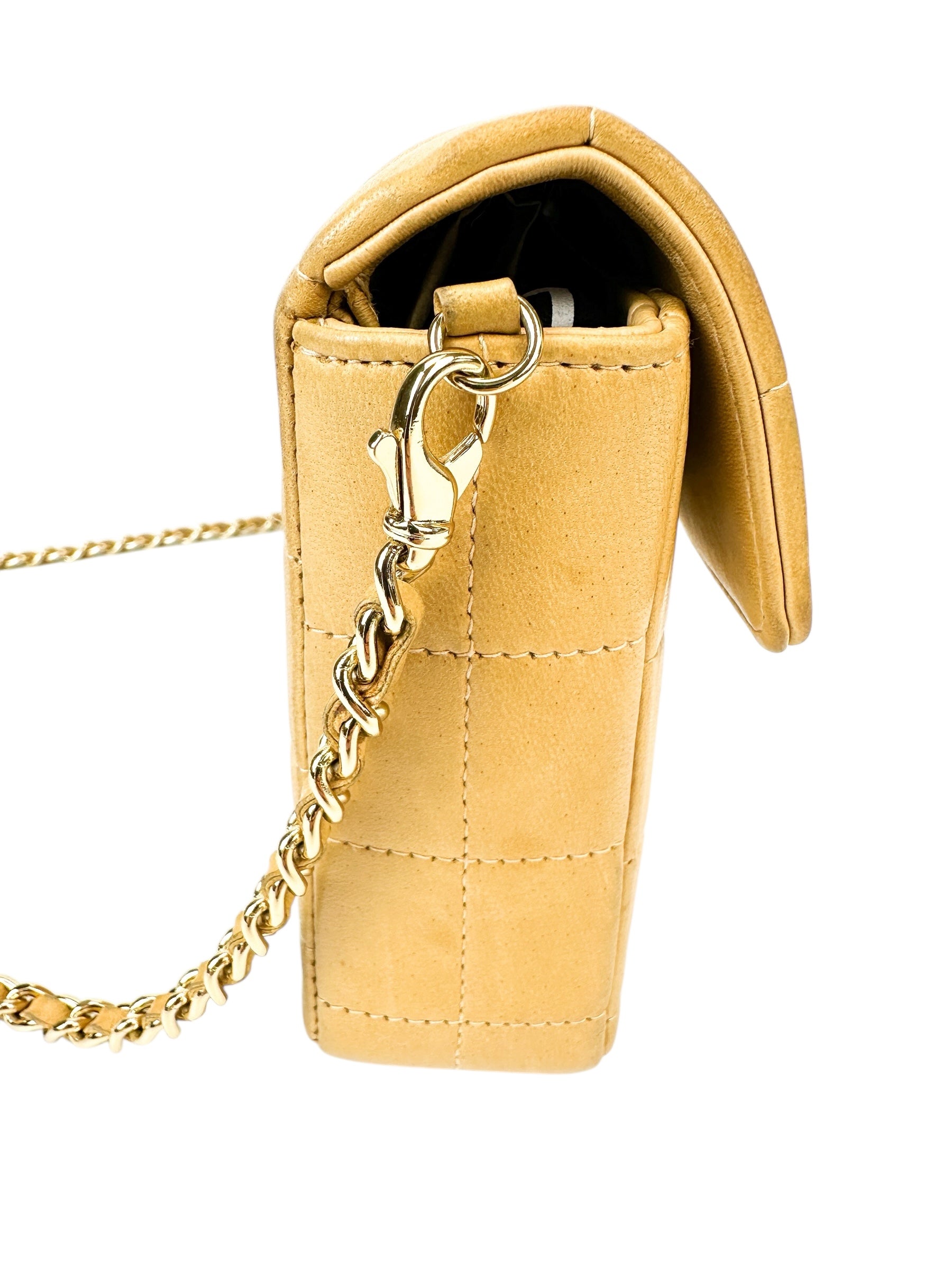 Chanel Beige Lambskin Chocolate Bar Shoulder Bag