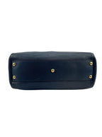 Gucci Blue Leather Bamboo Small Shopper Tote