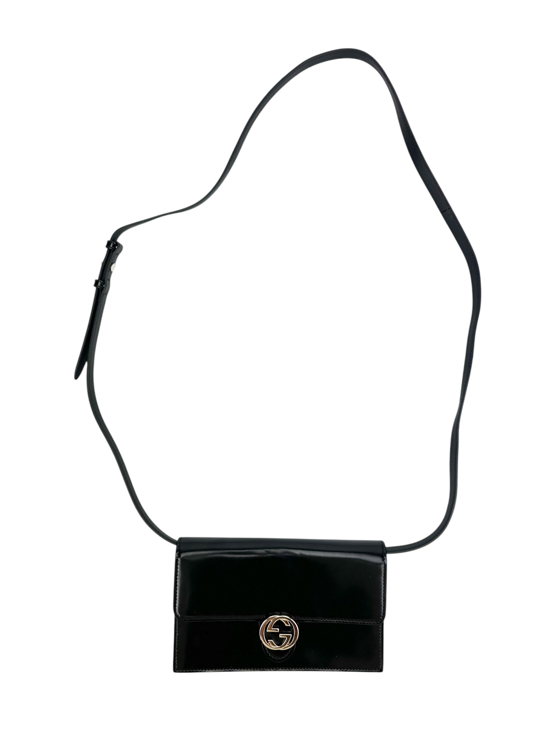Gucci Black Interlocking GG Small Crossbody Bag (WOC)