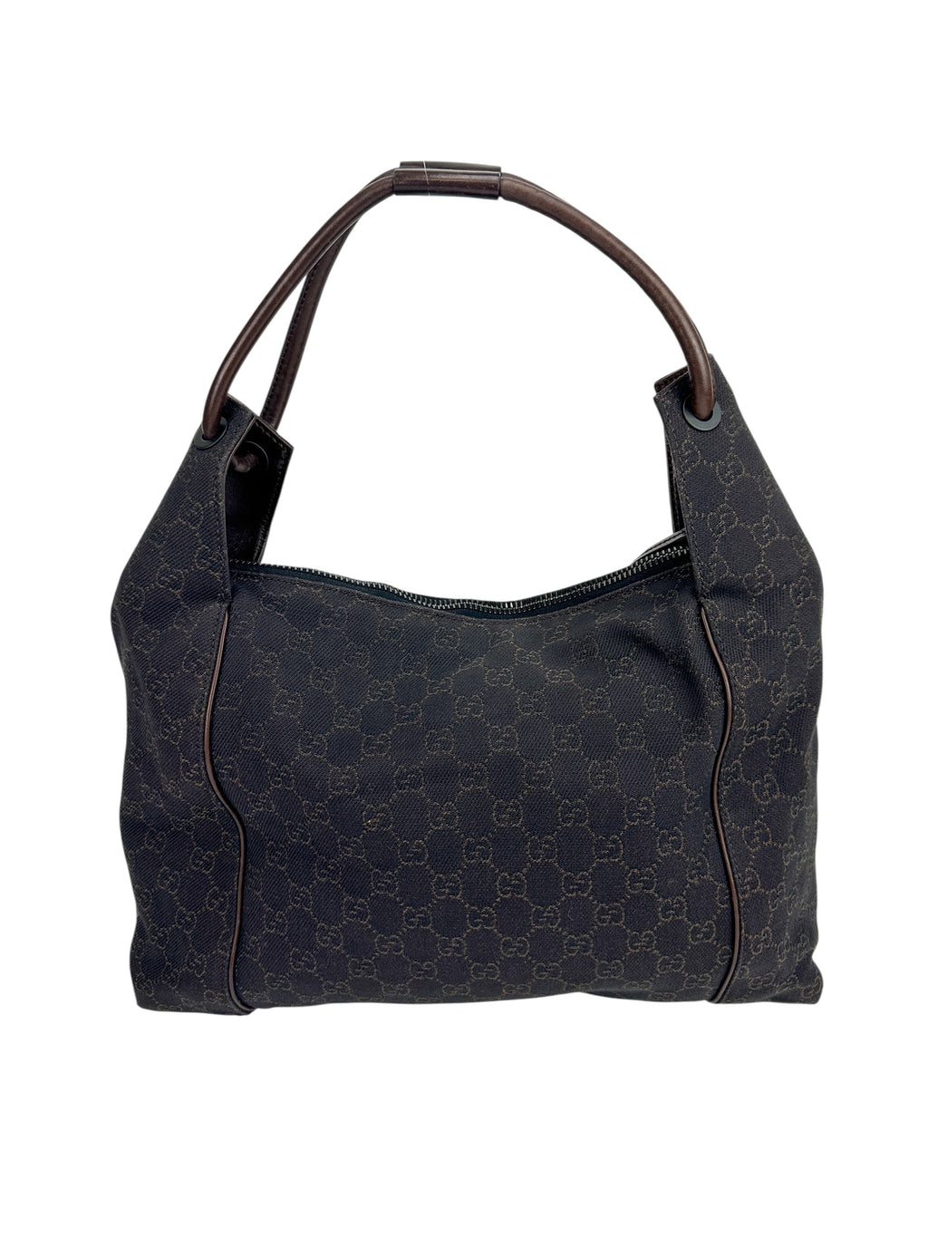 Gucci Brown GG Denim Canvas Shoulder Bag