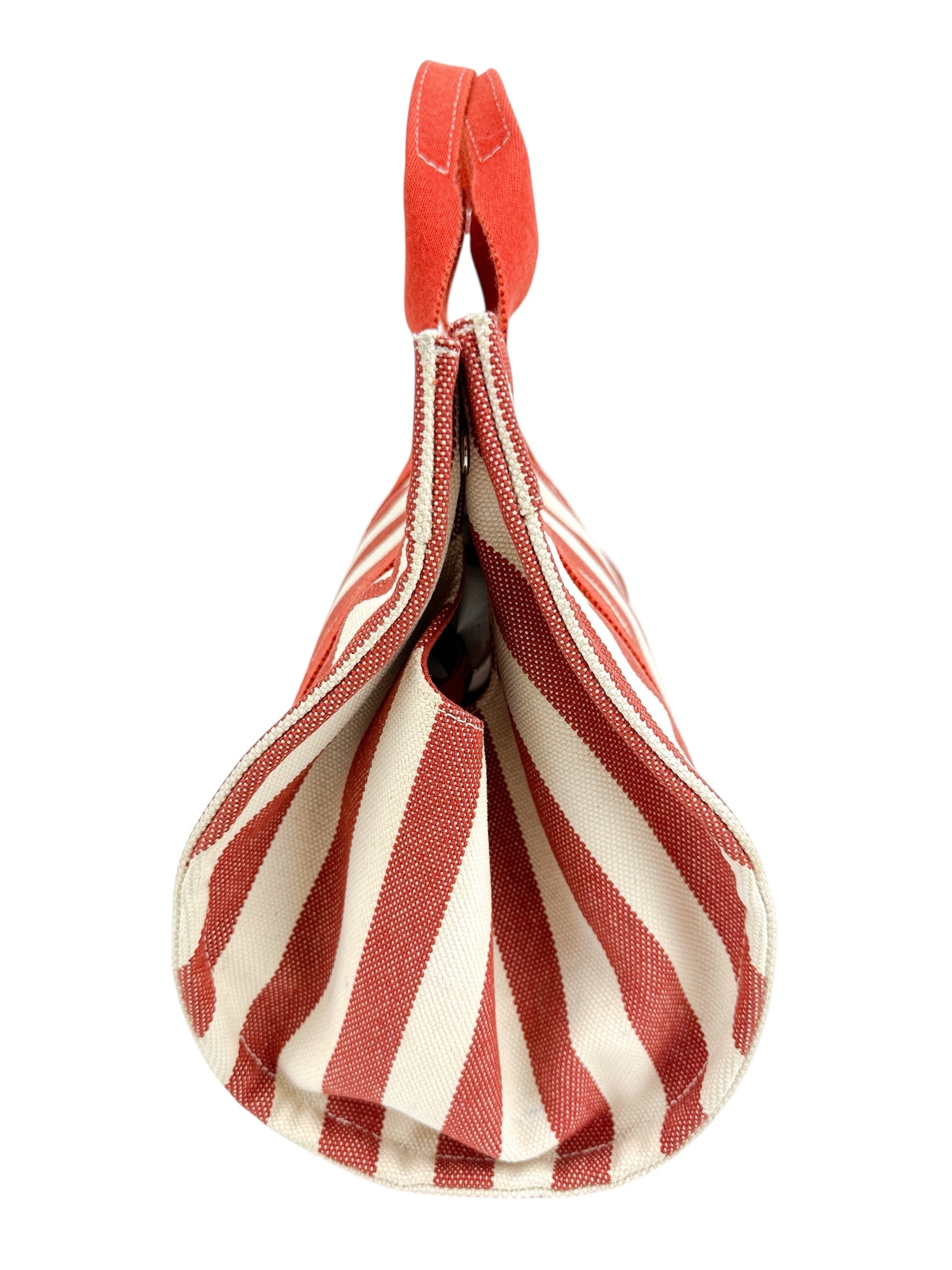 Hermès Red/Cream Stripe Cannes PM Tote