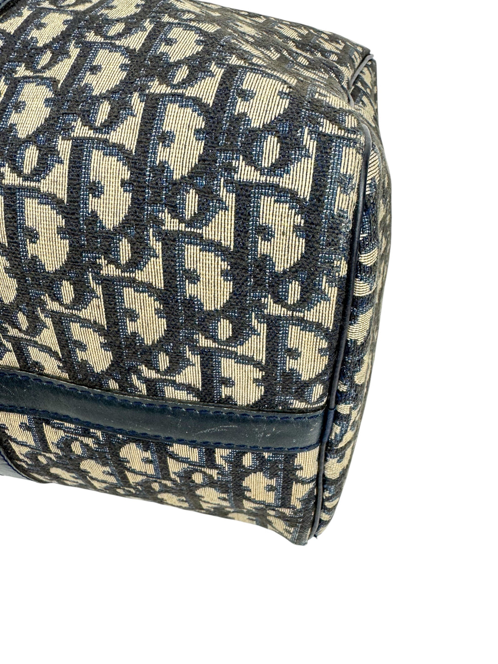 Christian Dior Vintage Navy Oblique 40cm Boston Bag