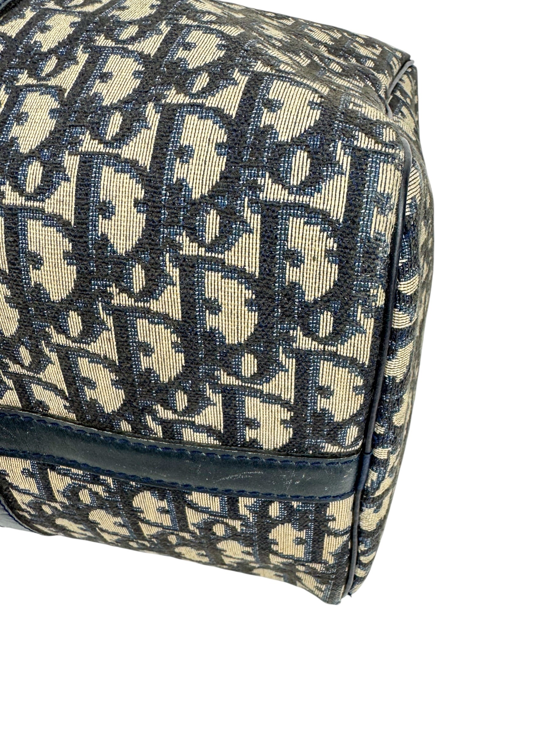 Christian Dior Vintage Navy Oblique 40cm Boston Bag