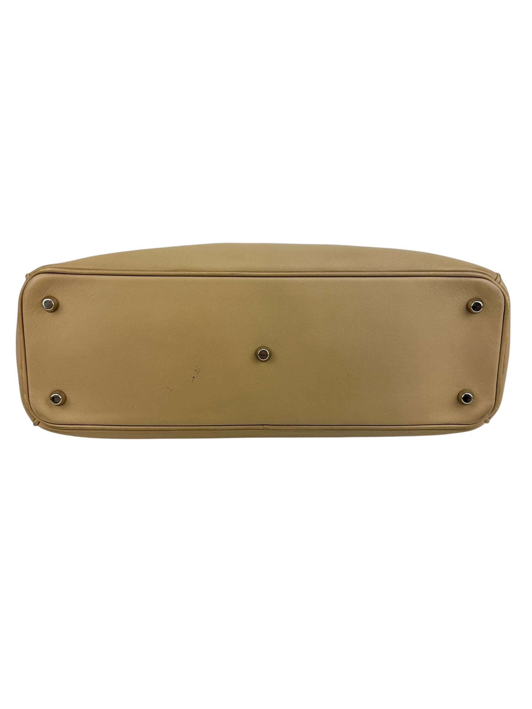 Christian Dior Beige Large Diorissimo Leather Bag W/ Pouch