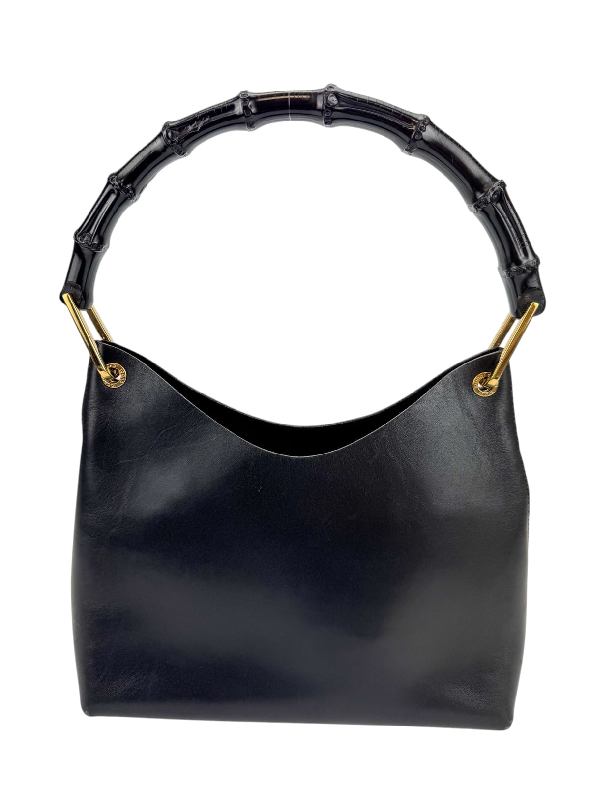 Gucci Black Leather Bamboo Bag