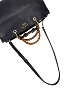 Gucci Black Medium Bamboo Shopper Tote