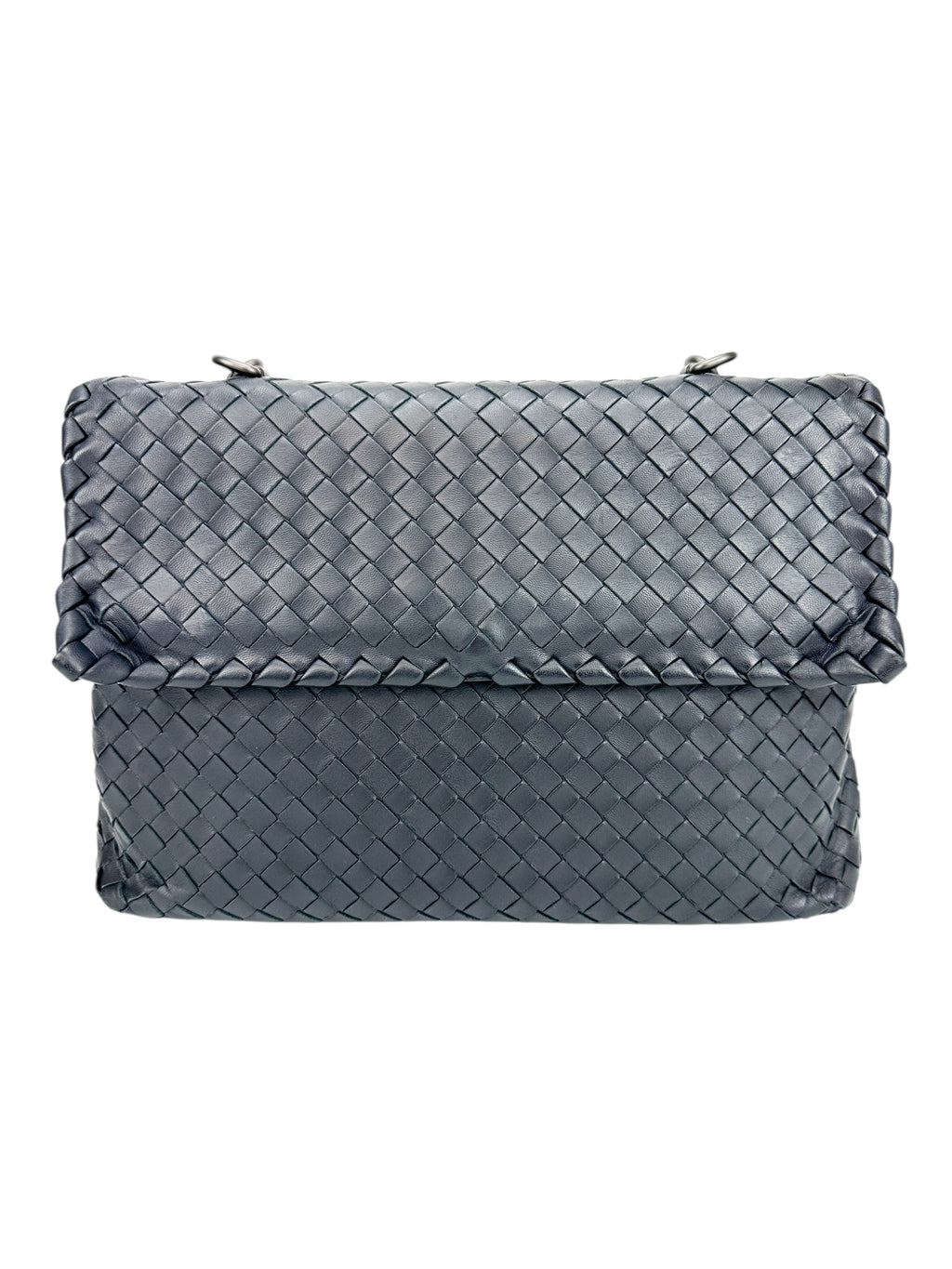 Bottega Veneta Navy Intrecciato Olympia Bag
