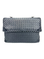 Bottega Veneta Navy Intrecciato Olympia Bag