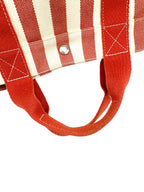 Hermès Red/Cream Stripe Cannes PM Tote