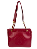 Chanel Red Lambskin Timeless Tote