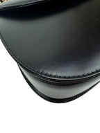 Gucci Vintage Medium Black Leather 1947 Bamboo Bag