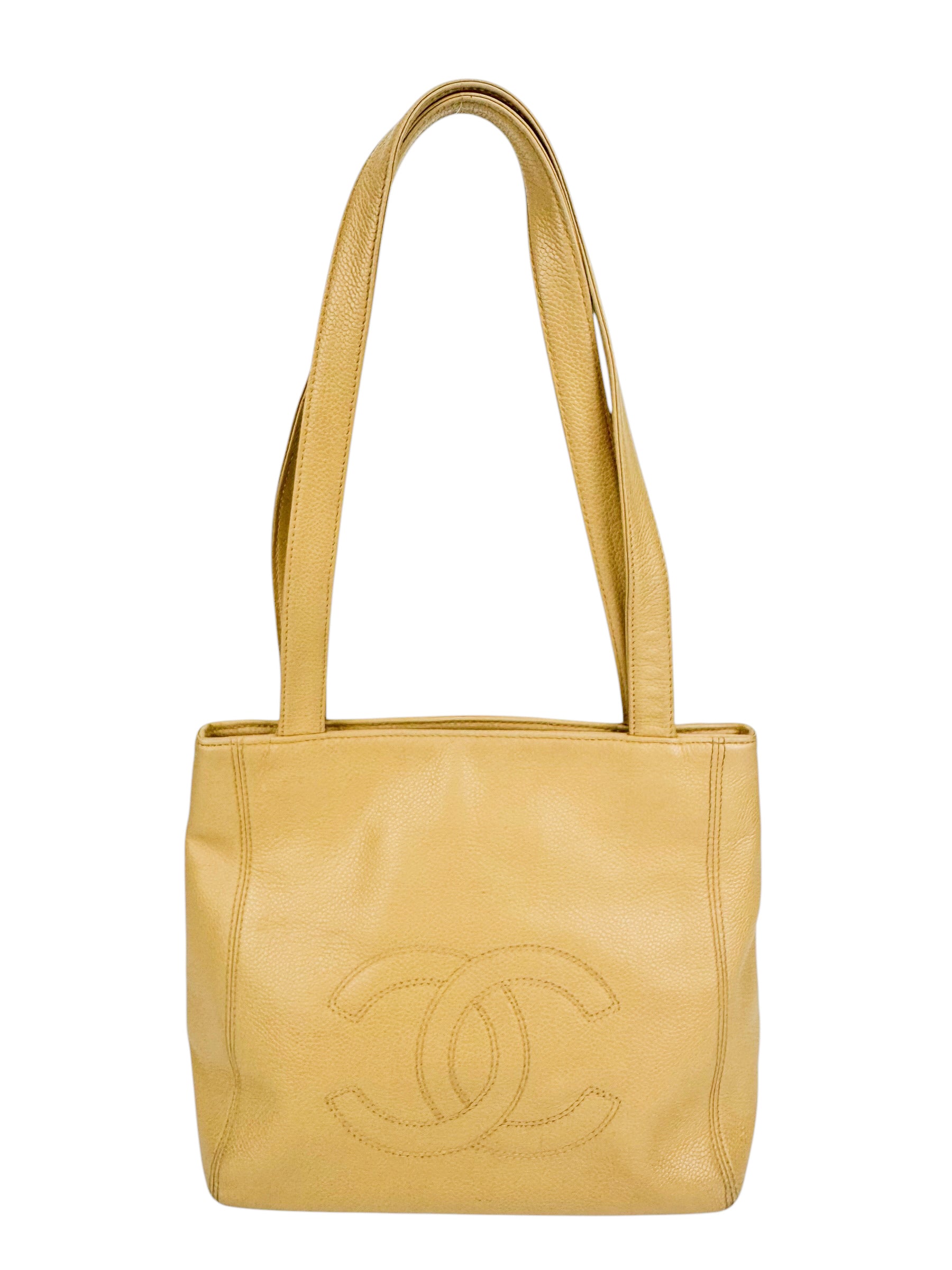 Chanel Vintage Beige Caviar Tote Bag