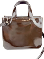 Gucci Brown Patent Interlocking GG Bag