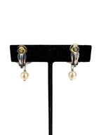 Chanel Faux Pearl Clip On Earrings