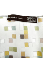 Hermès Mosaic 'H' Logo Fringe 100% Silk Scarf/Shawl