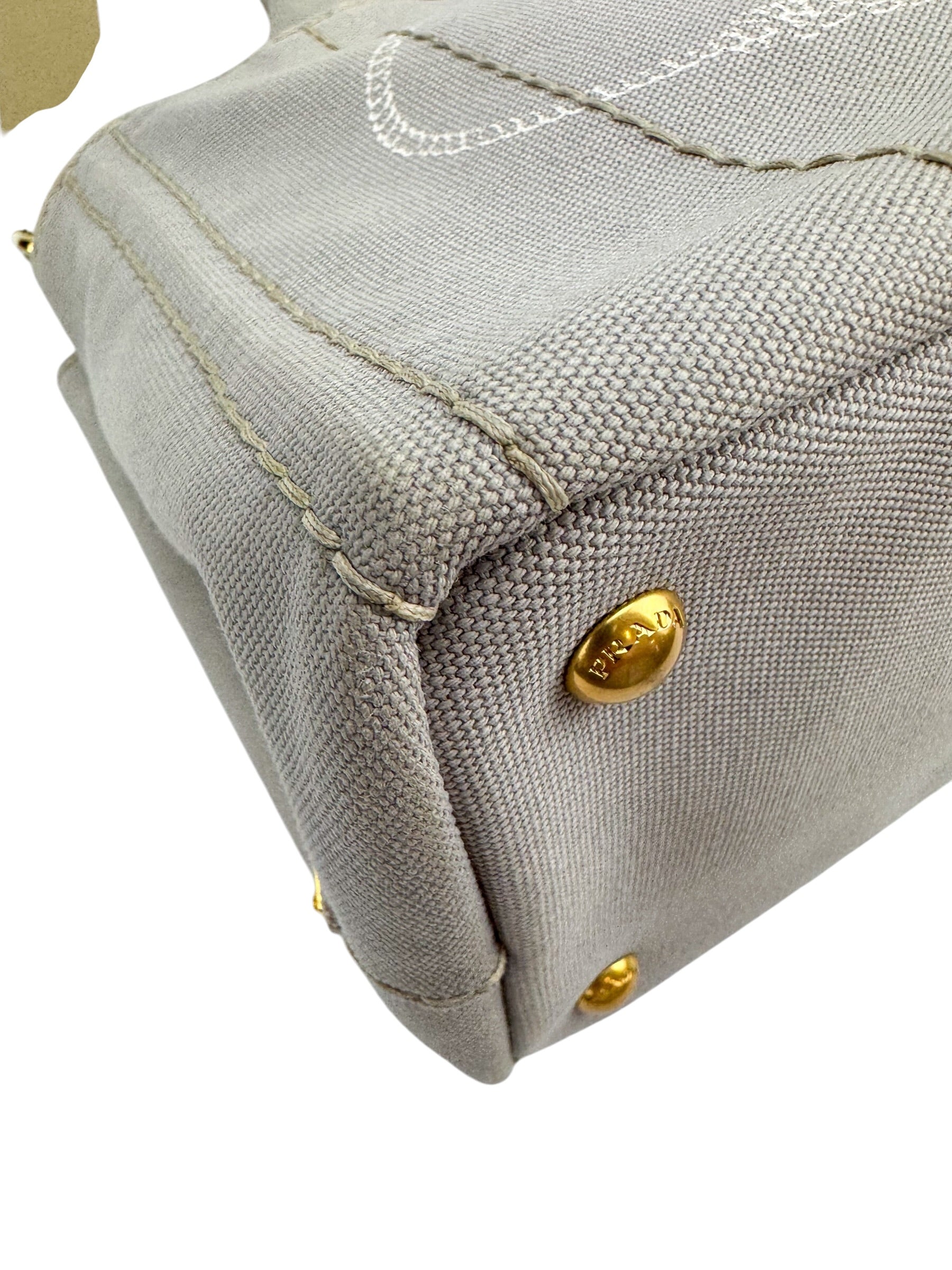 Prada Small Gray Canapa Tote