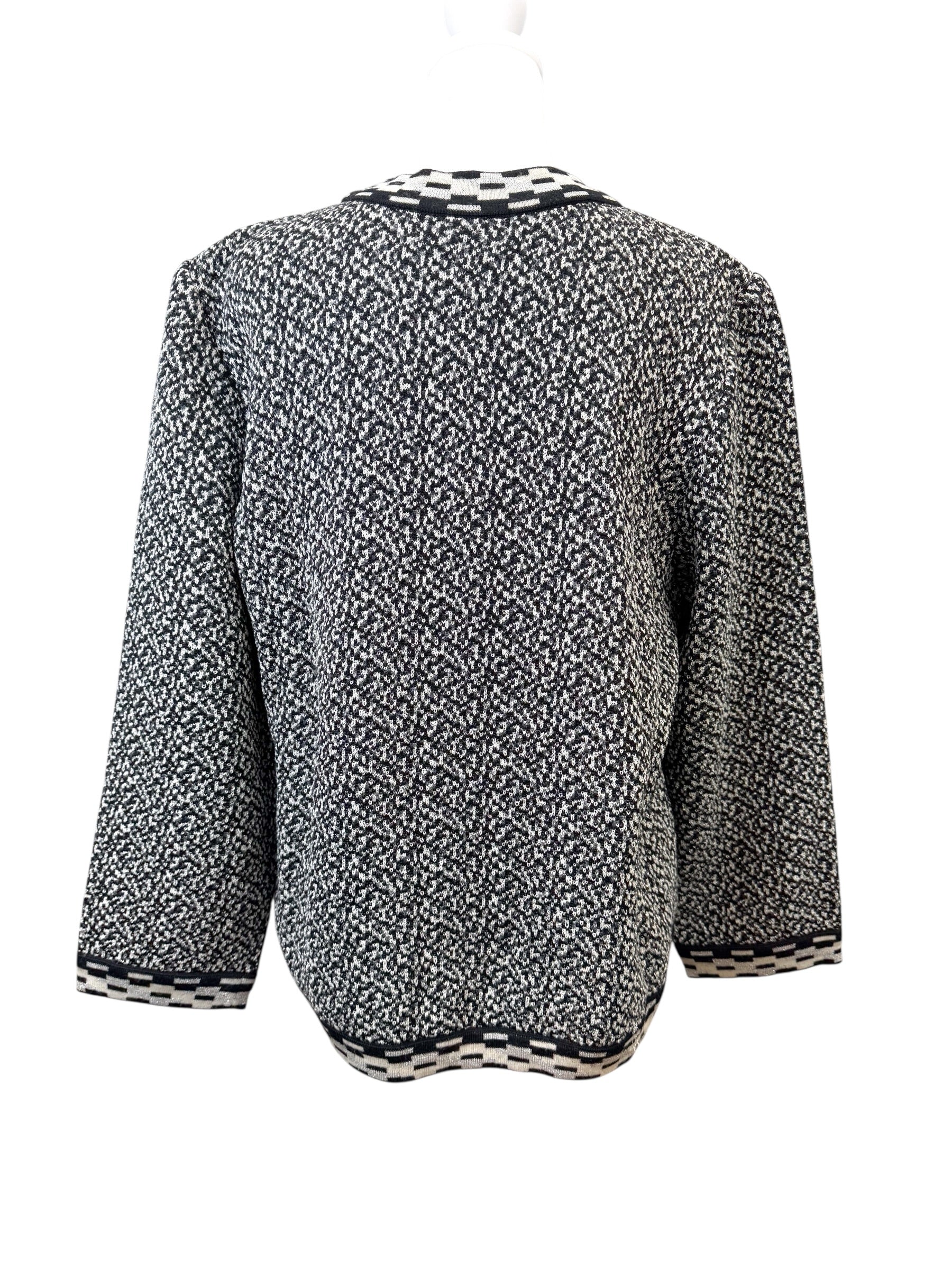 Yves Saint Laurent Black and White Cardigan Size L