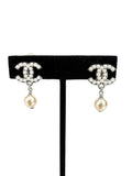 Chanel Faux Pearl Clip On Earrings