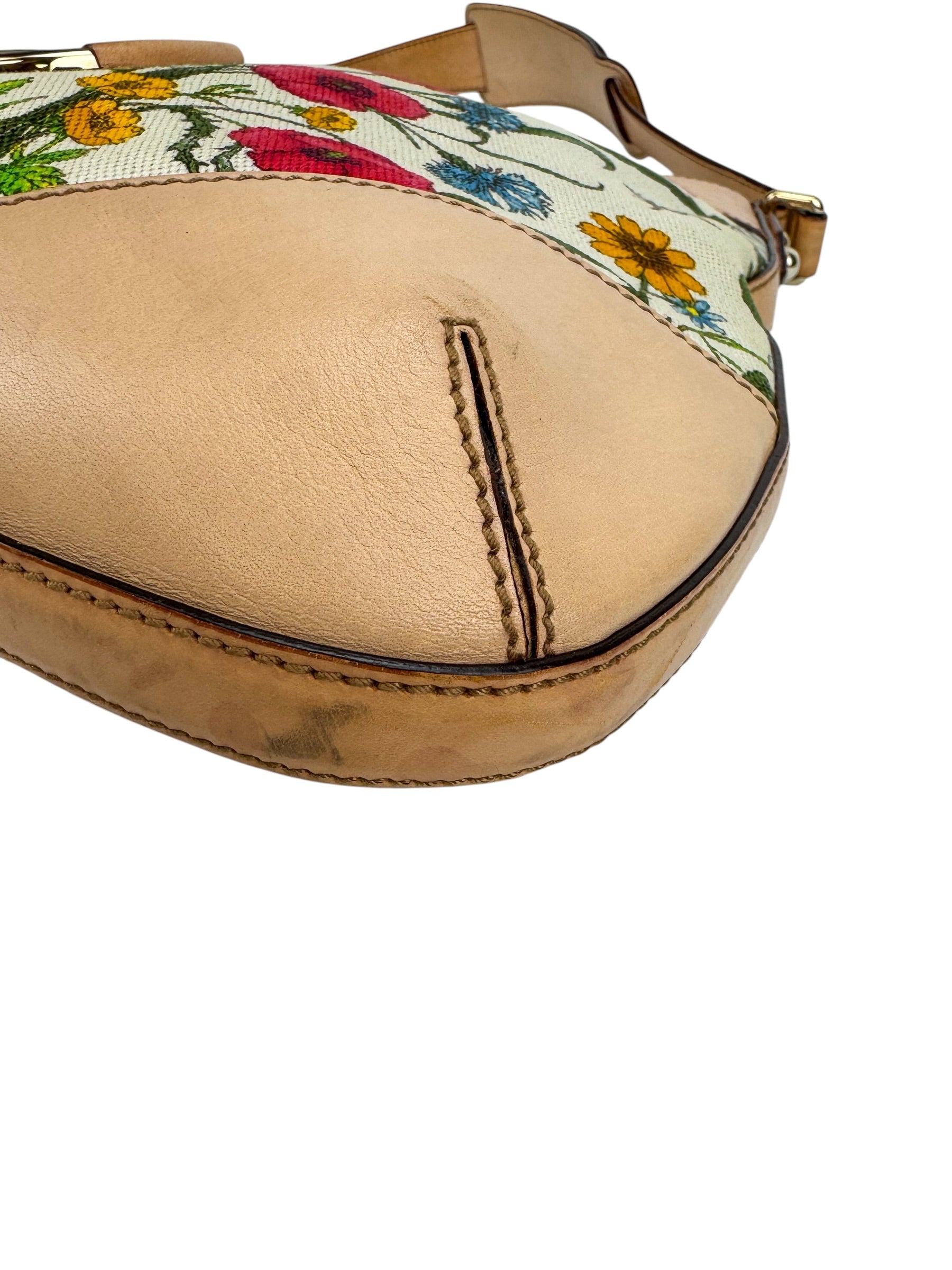 Gucci Floral Horsebit Shoulder Bag