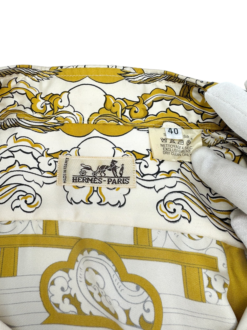 Hermès Silk Animals of the Sun Print Blouse Men's Size 40