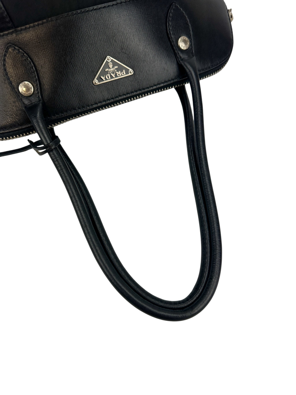 Prada Black Nylon and Leather Shoulder Bag