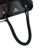 Prada Black Nylon and Leather Shoulder Bag