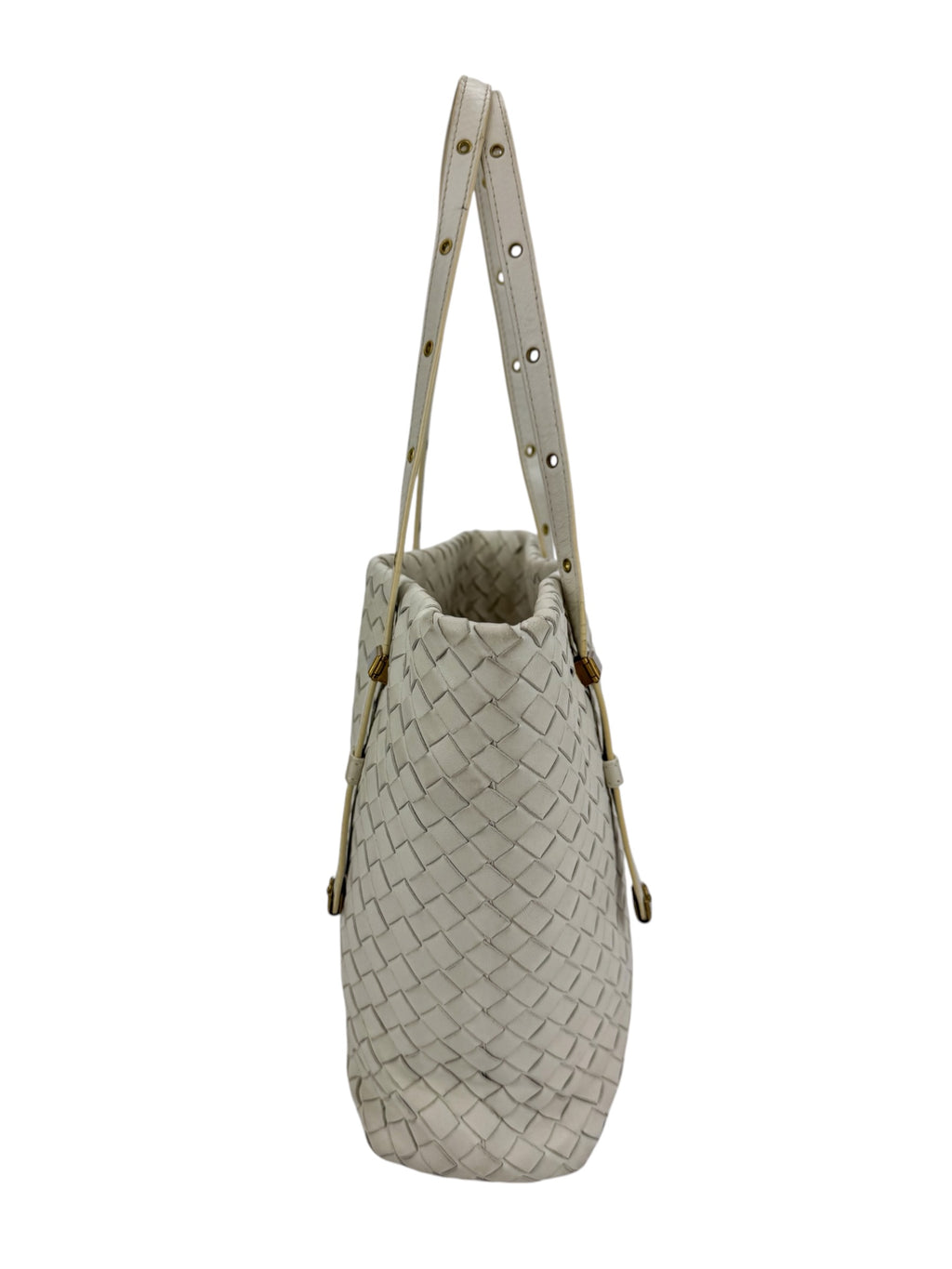 Bottega Veneta Ivory Intrecciato Tote Bag