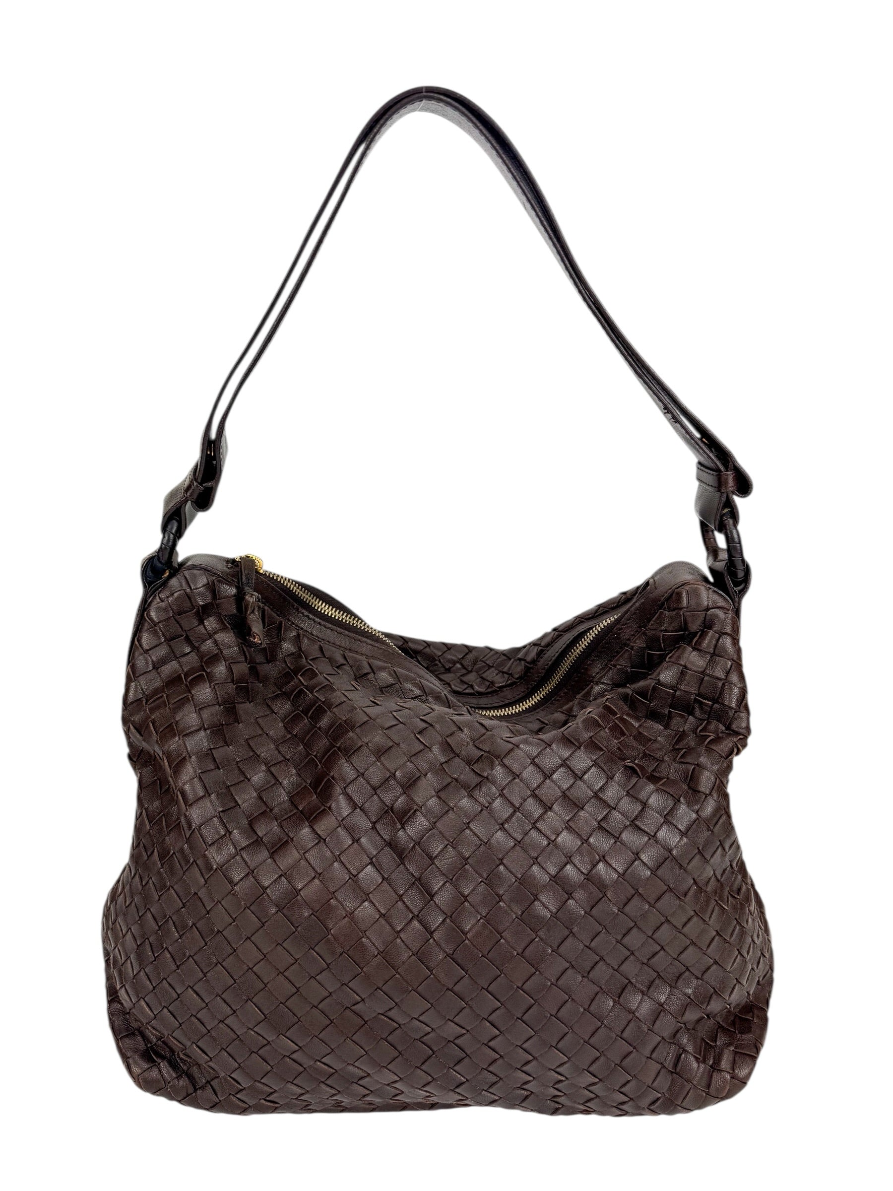 Bottega Veneta Brown Intrecciato Hobo Bag