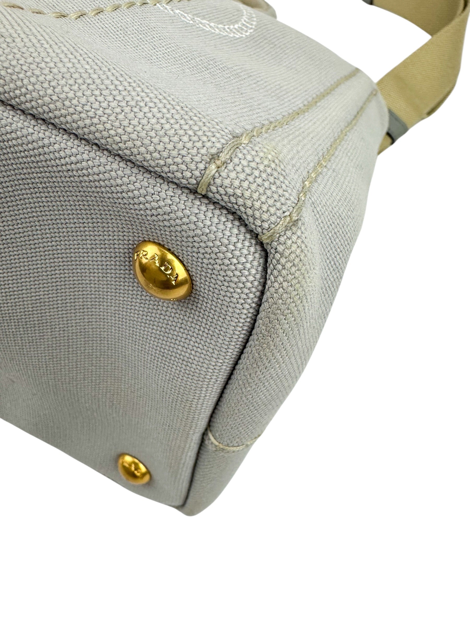 Prada Small Gray Canapa Tote