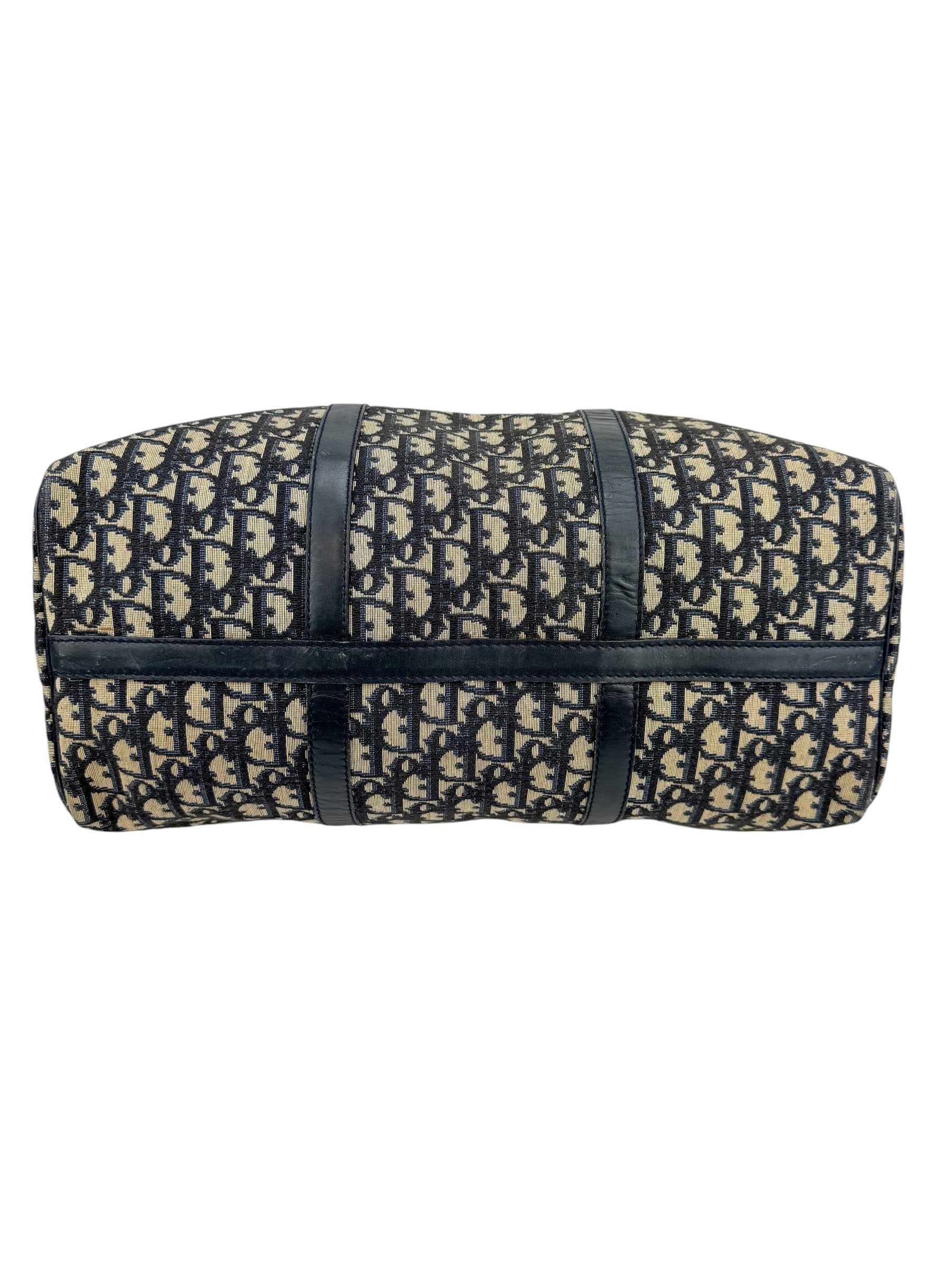 Christian Dior Vintage Navy Oblique 40cm Boston Bag