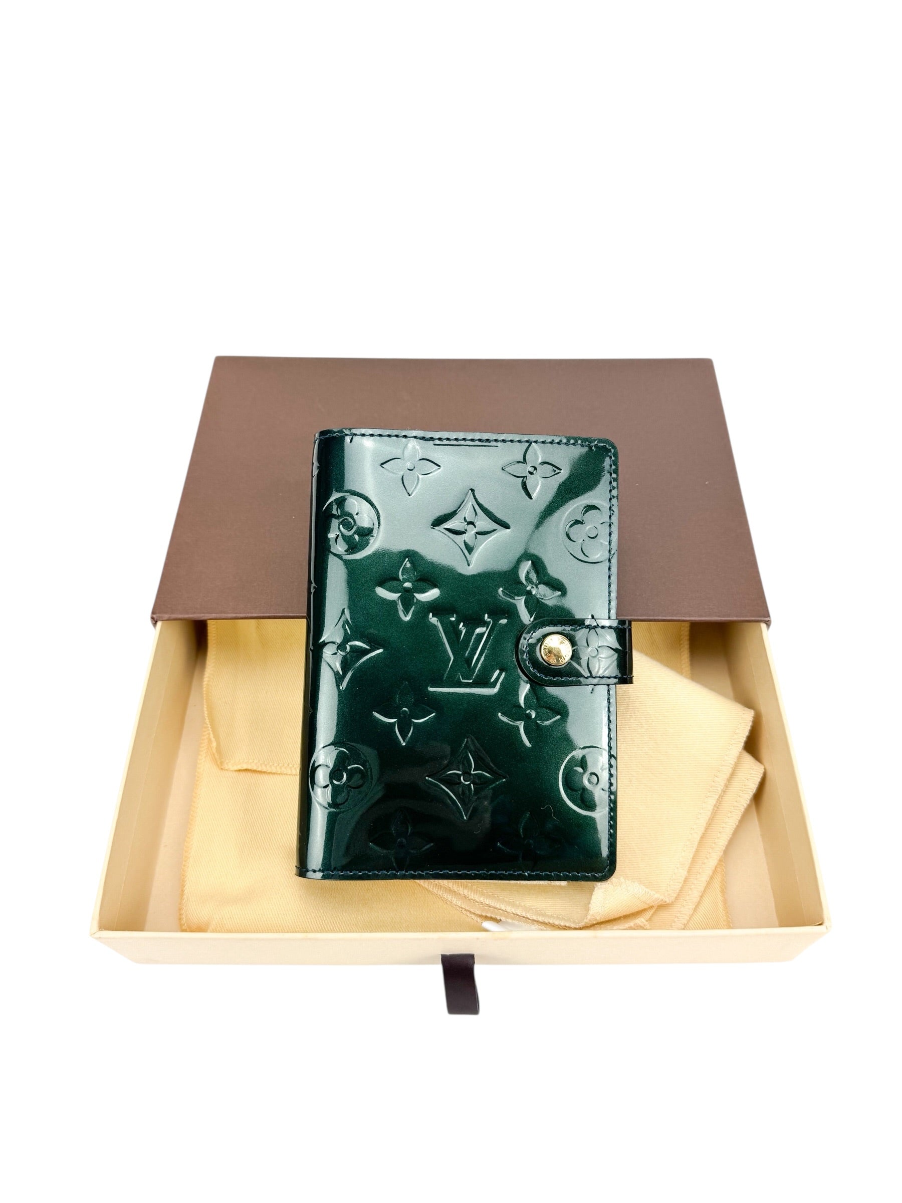 Louis Vuitton Green Vernis Agenda Cover PM