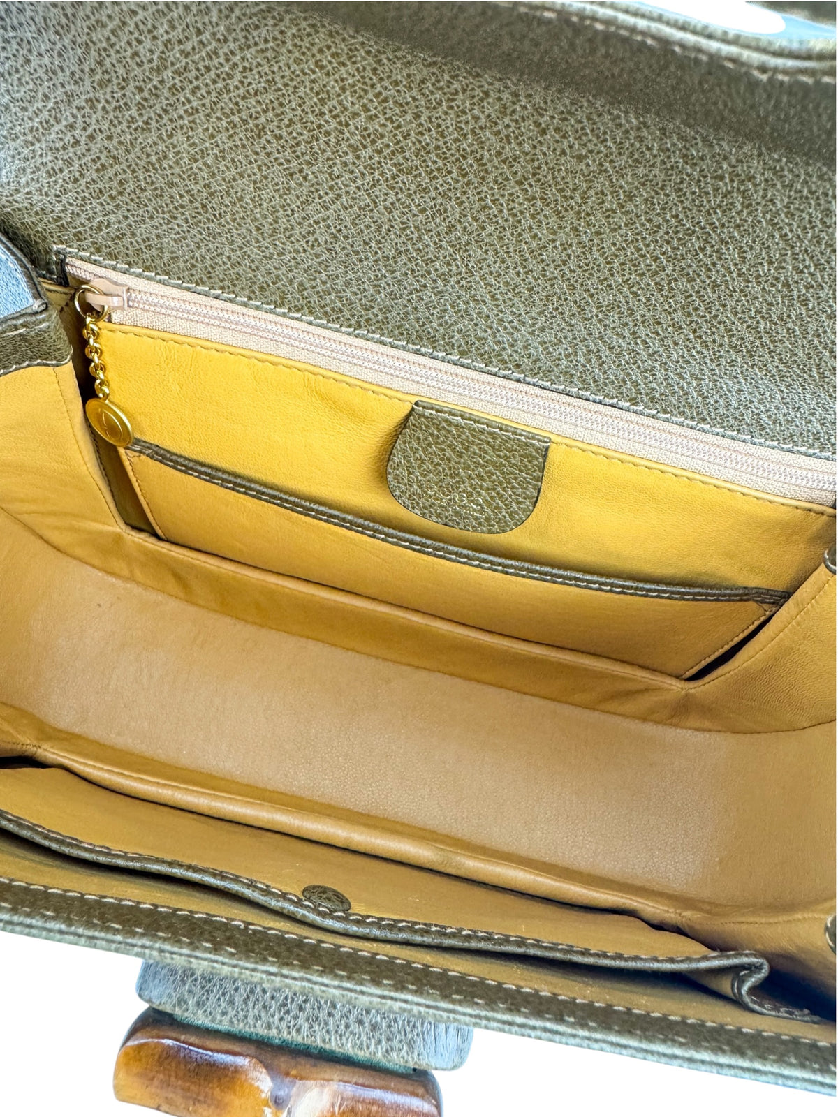 Gucci Vintage Medium Brown Leather 1947 Bamboo Bag