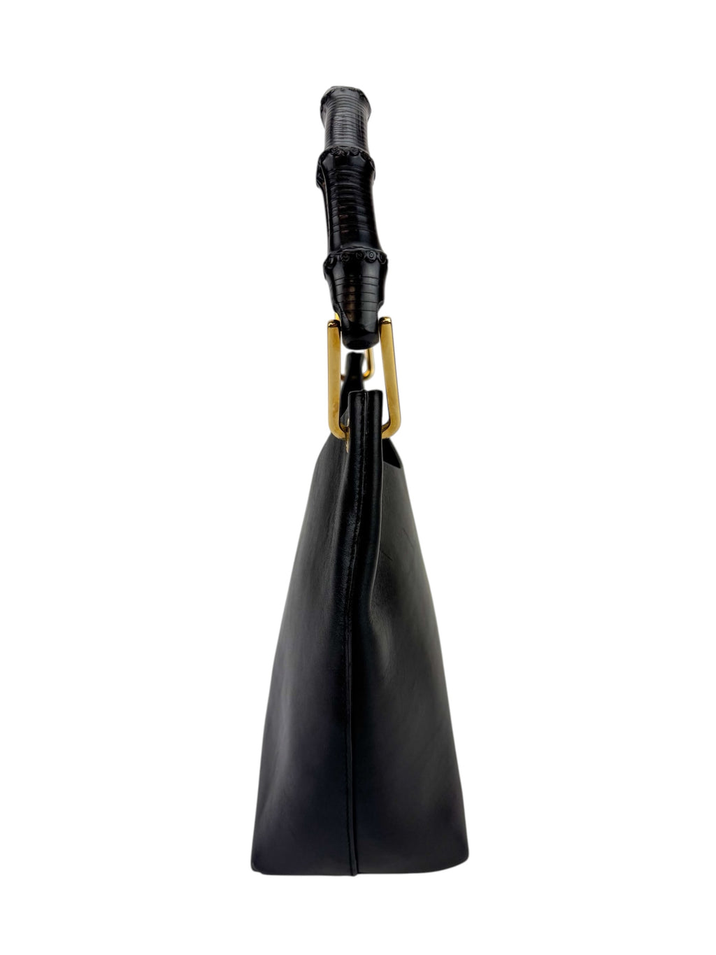Gucci Black Leather Bamboo Bag