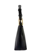 Gucci Black Leather Bamboo Bag