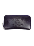 Chanel Purple Caviar Zip Around Wallet