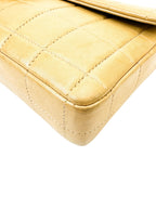 Chanel Beige Lambskin Chocolate Bar Shoulder Bag