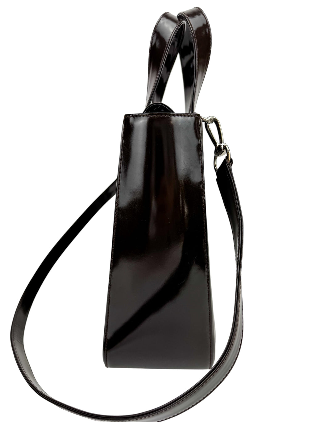 Gucci Brown Patent Interlocking GG Bag