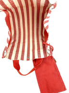 Hermès Red/Cream Stripe Cannes PM Tote