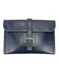 Hermès Vintage Navy Box Calf Jige Clutch PM