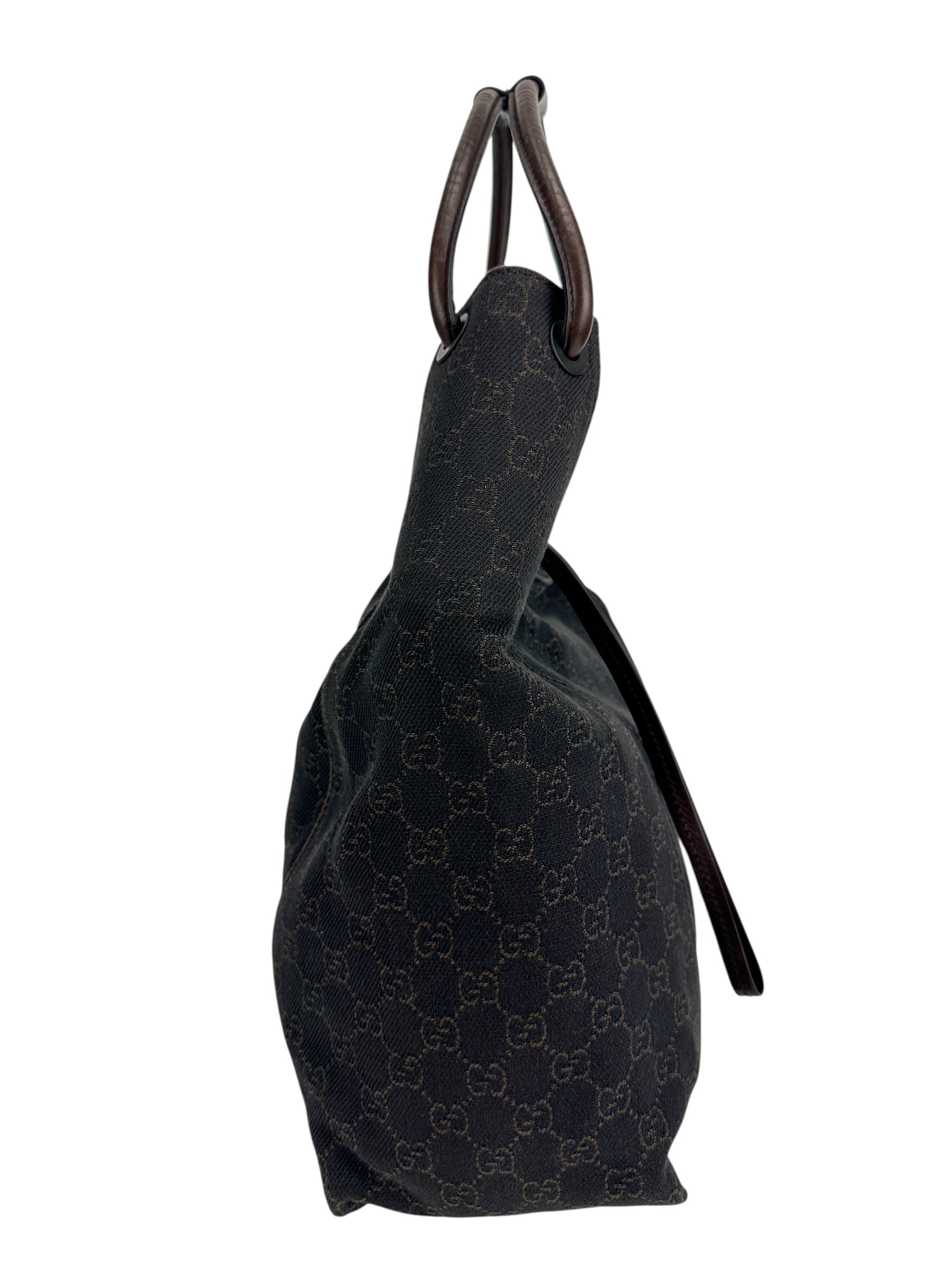 Gucci Brown GG Denim Canvas Shoulder Bag