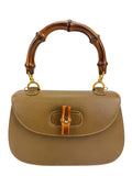 Gucci Vintage Medium Brown Leather 1947 Bamboo Bag