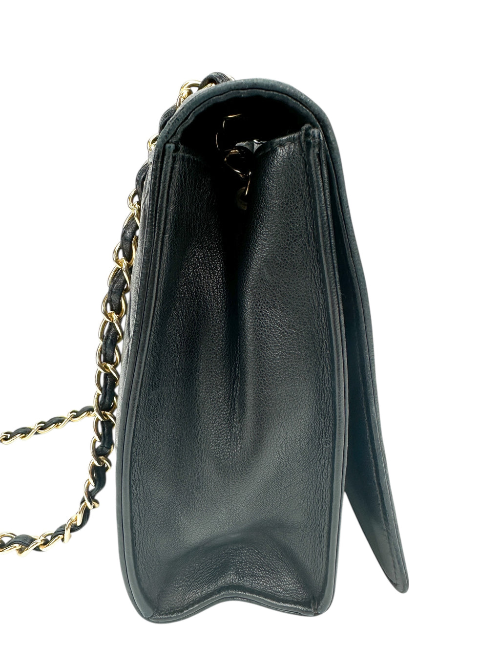 Chanel Vintage Black Quilted Lambskin Full Flap Bag