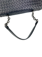 Bottega Veneta Navy Intrecciato Olympia Bag